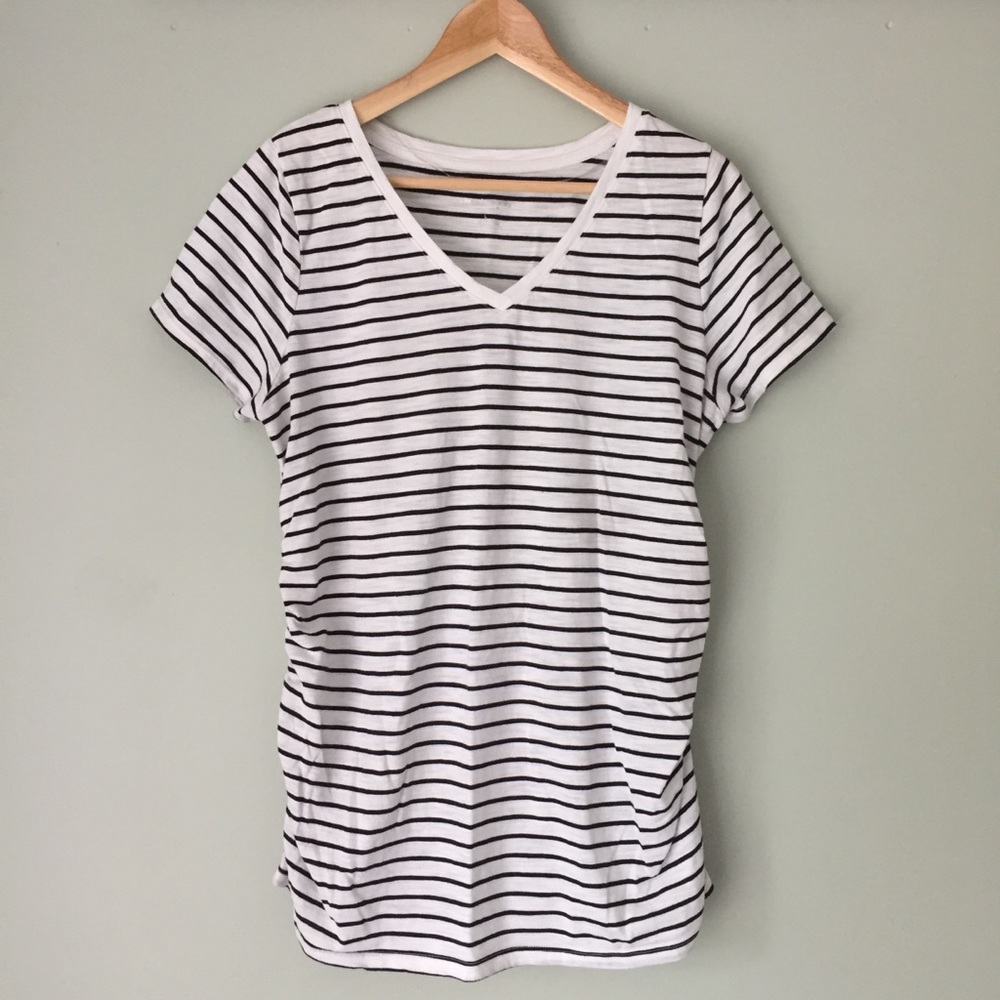 Liz Lange Maternity Striped V-Neck T-Shirt